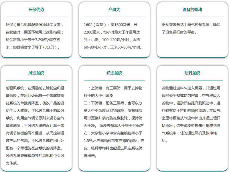 粮食清理筛的特点